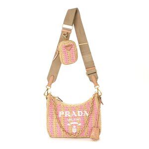 Yarn Raffia Effect Crochet Striped Re-Edition 2005 Shoulder Bag